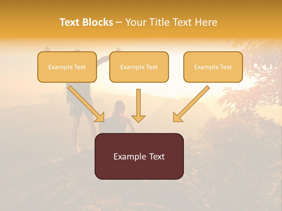 A Man And A Woman Sitting On Top Of A Mountain PowerPoint Template