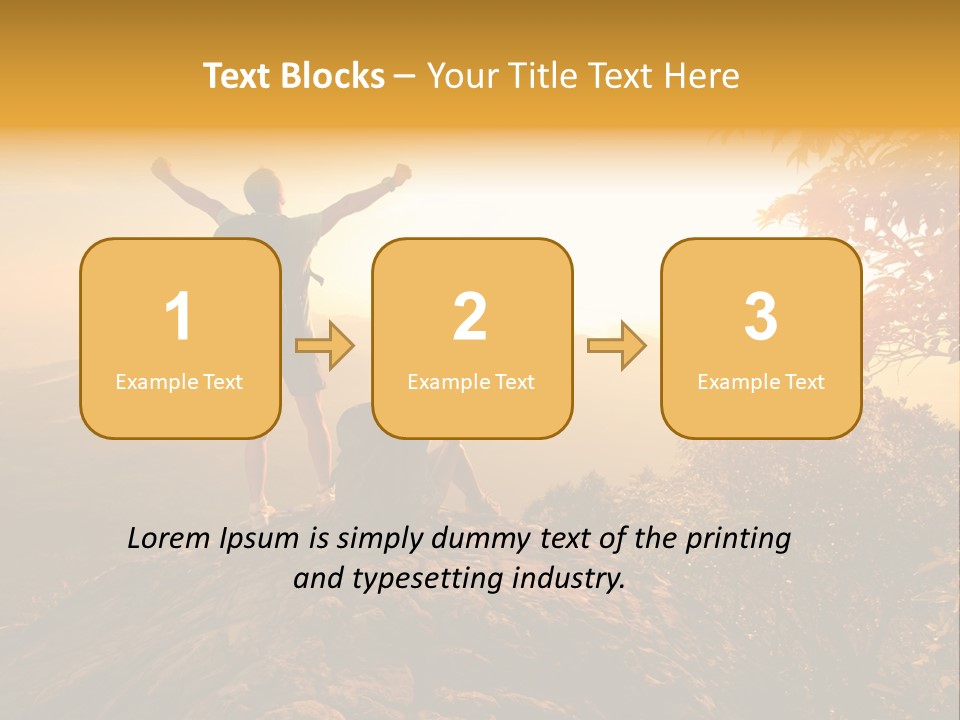 A Man And A Woman Sitting On Top Of A Mountain PowerPoint Template