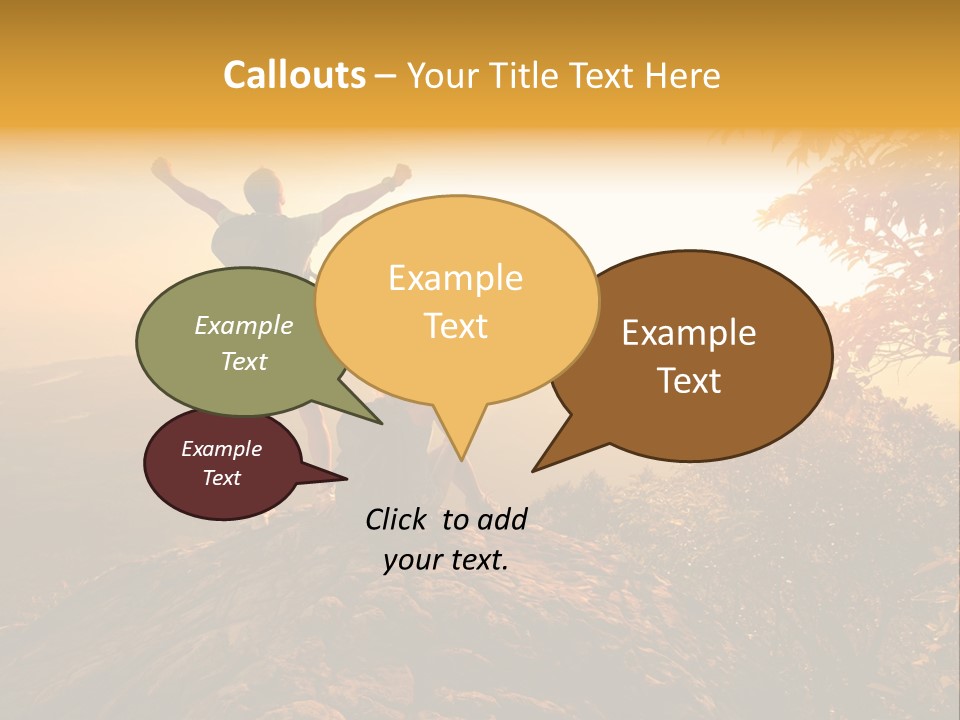 A Man And A Woman Sitting On Top Of A Mountain PowerPoint Template