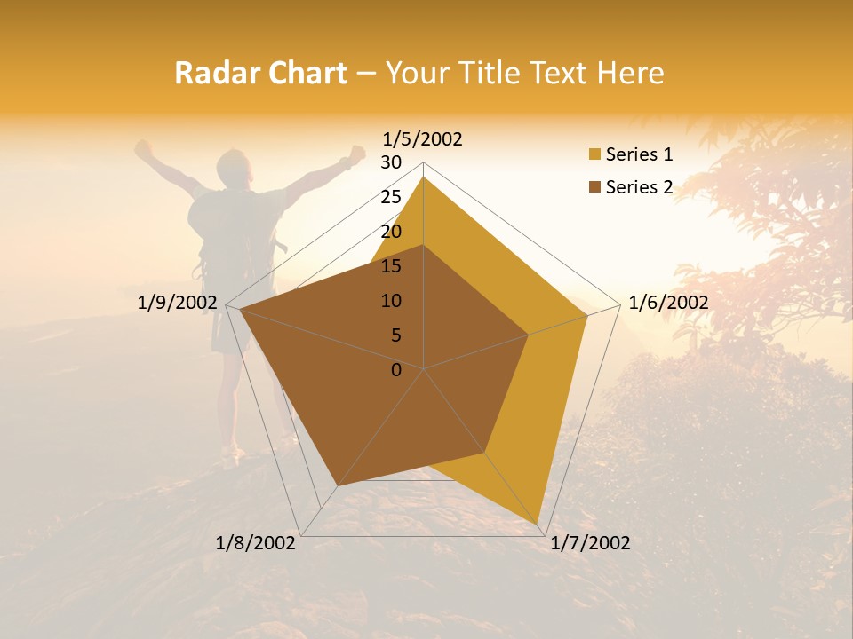 A Man And A Woman Sitting On Top Of A Mountain PowerPoint Template