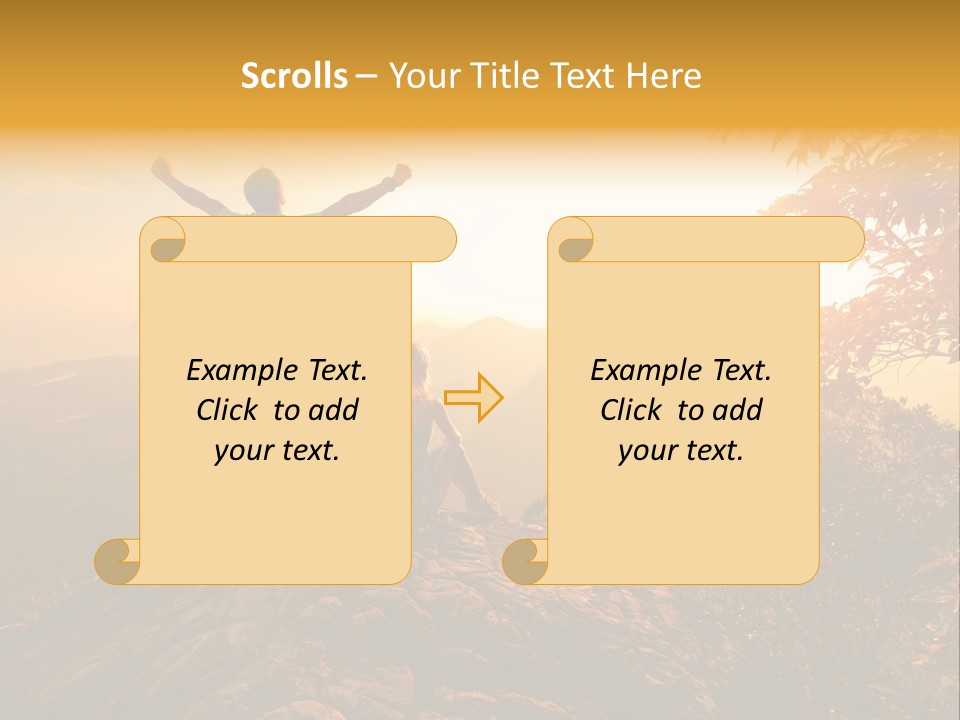 A Man And A Woman Sitting On Top Of A Mountain PowerPoint Template