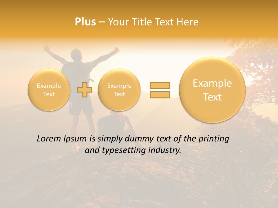 A Man And A Woman Sitting On Top Of A Mountain PowerPoint Template