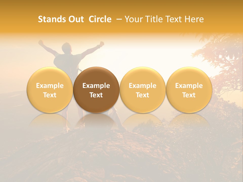 A Man And A Woman Sitting On Top Of A Mountain PowerPoint Template