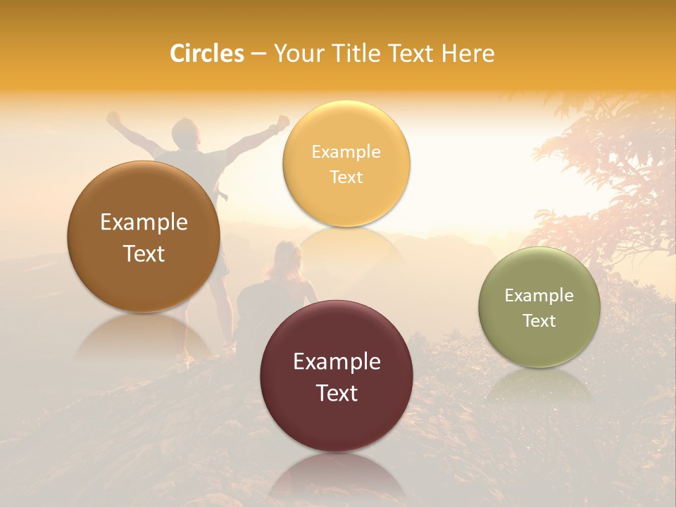 A Man And A Woman Sitting On Top Of A Mountain PowerPoint Template