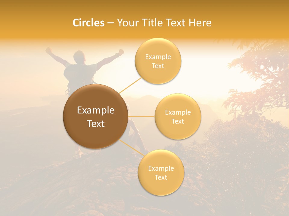 A Man And A Woman Sitting On Top Of A Mountain PowerPoint Template