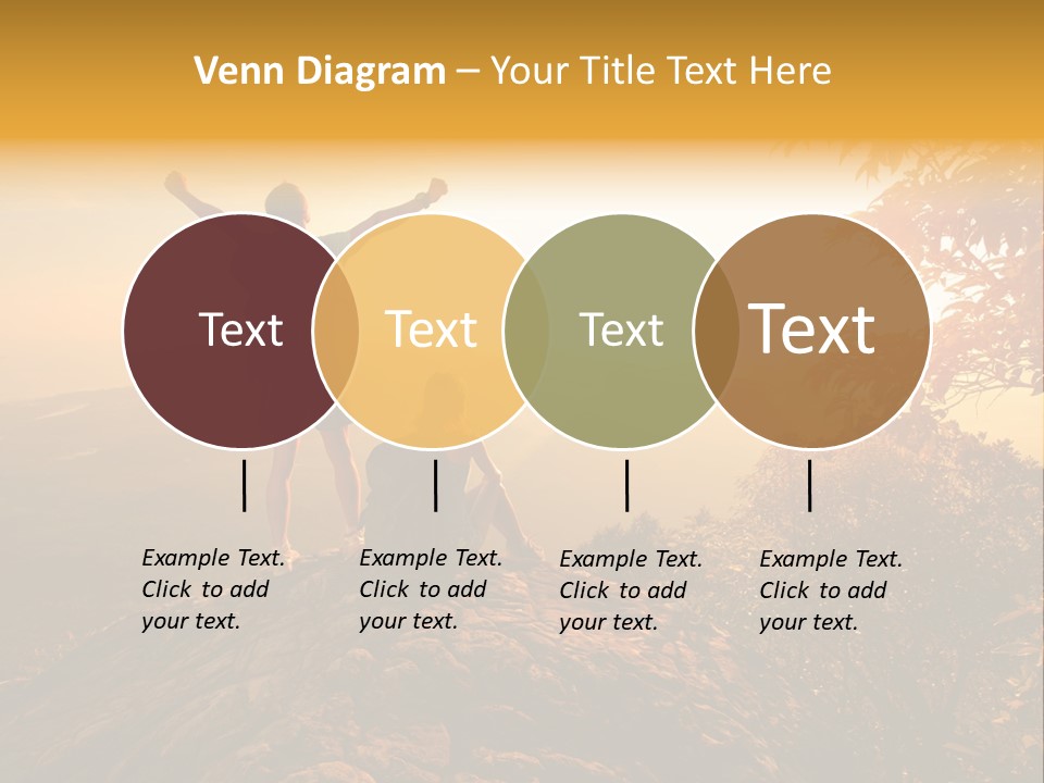 A Man And A Woman Sitting On Top Of A Mountain PowerPoint Template