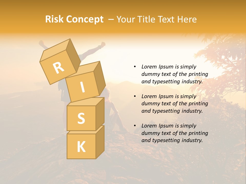 A Man And A Woman Sitting On Top Of A Mountain PowerPoint Template