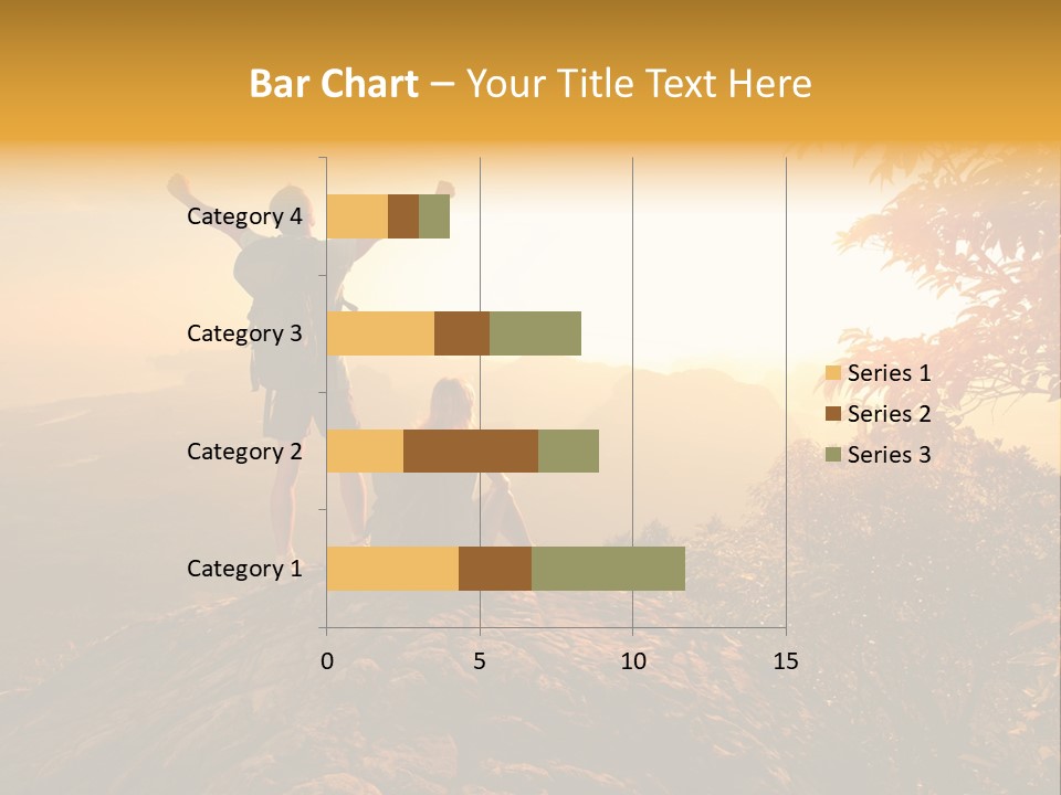 A Man And A Woman Sitting On Top Of A Mountain PowerPoint Template
