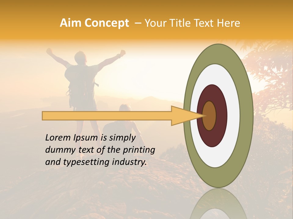 A Man And A Woman Sitting On Top Of A Mountain PowerPoint Template