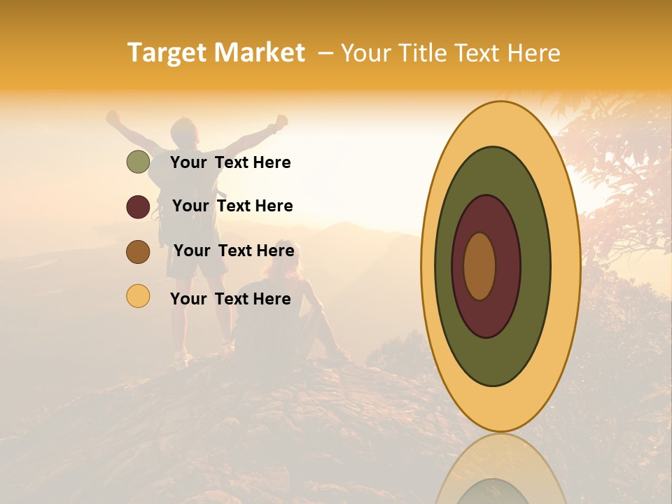 A Man And A Woman Sitting On Top Of A Mountain PowerPoint Template