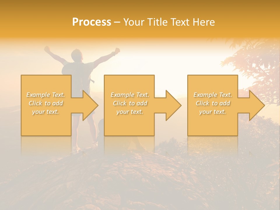 A Man And A Woman Sitting On Top Of A Mountain PowerPoint Template
