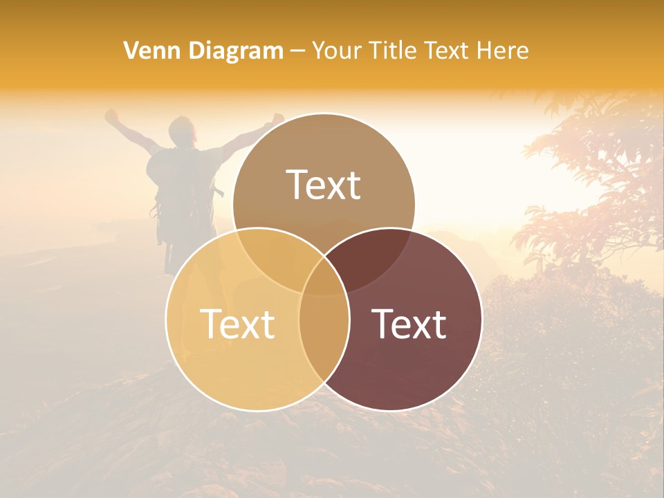 A Man And A Woman Sitting On Top Of A Mountain PowerPoint Template