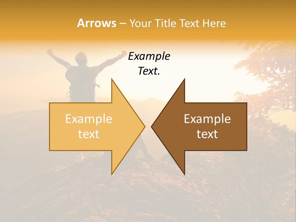 A Man And A Woman Sitting On Top Of A Mountain PowerPoint Template