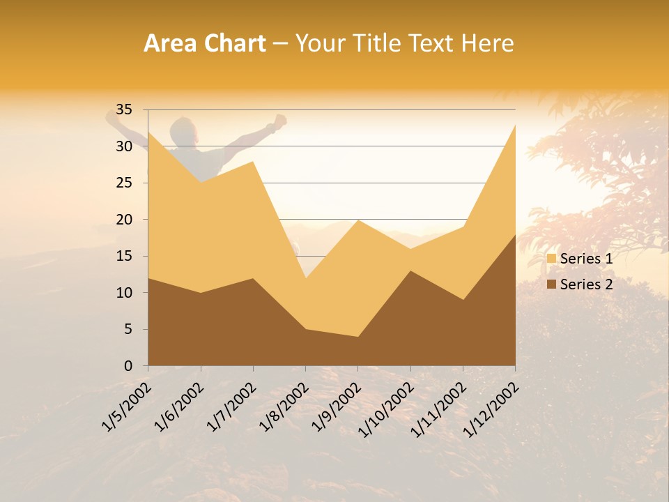 A Man And A Woman Sitting On Top Of A Mountain PowerPoint Template