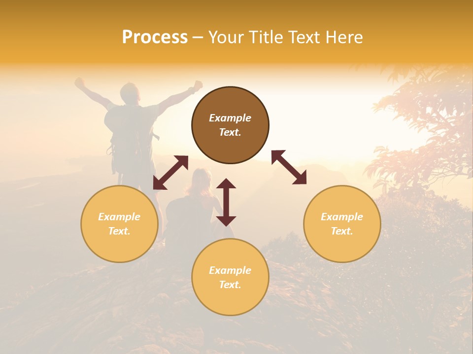 A Man And A Woman Sitting On Top Of A Mountain PowerPoint Template