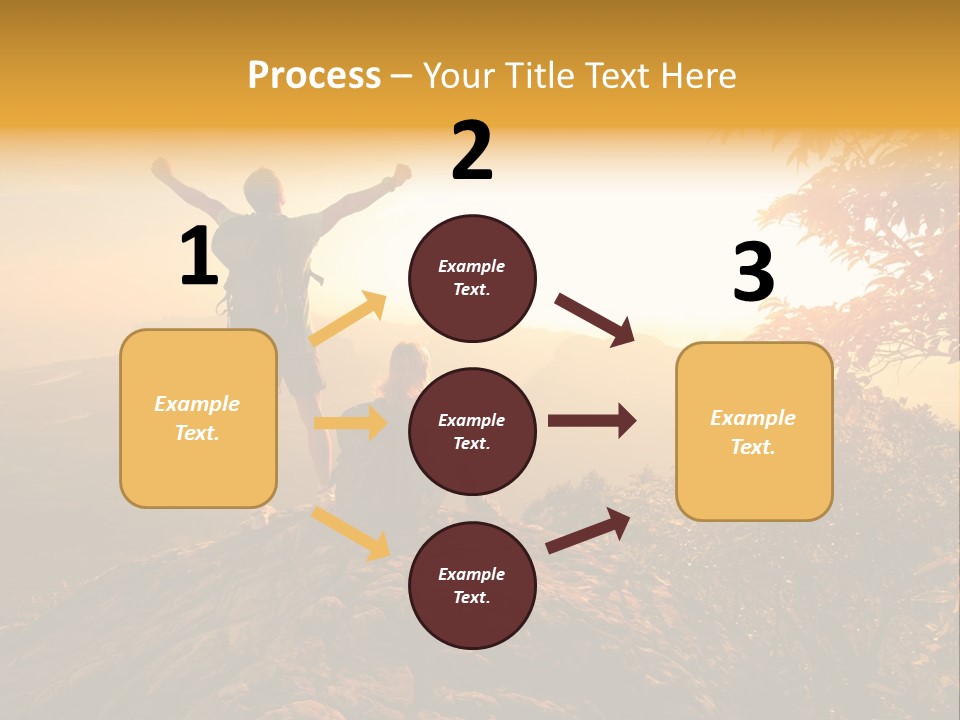 A Man And A Woman Sitting On Top Of A Mountain PowerPoint Template