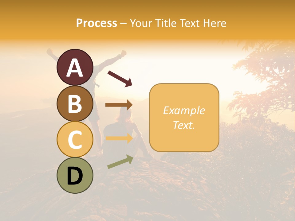 A Man And A Woman Sitting On Top Of A Mountain PowerPoint Template