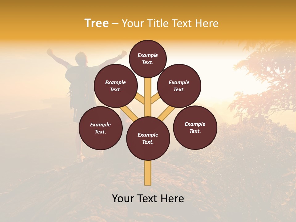 A Man And A Woman Sitting On Top Of A Mountain PowerPoint Template