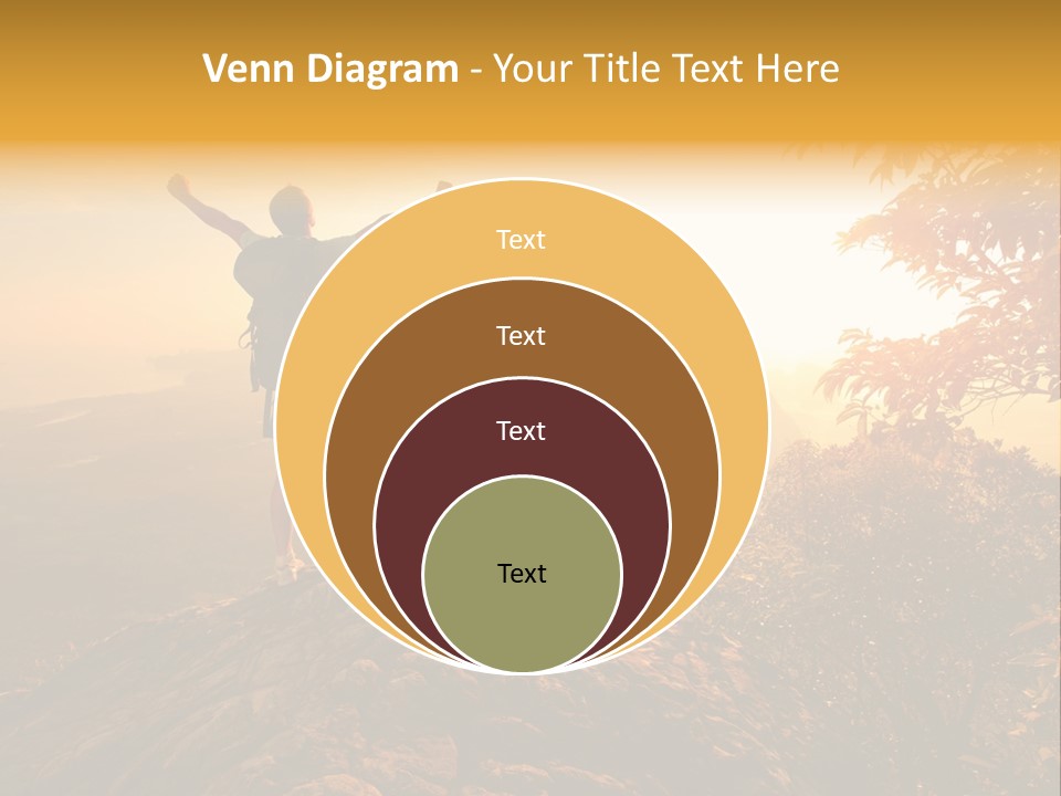 A Man And A Woman Sitting On Top Of A Mountain PowerPoint Template