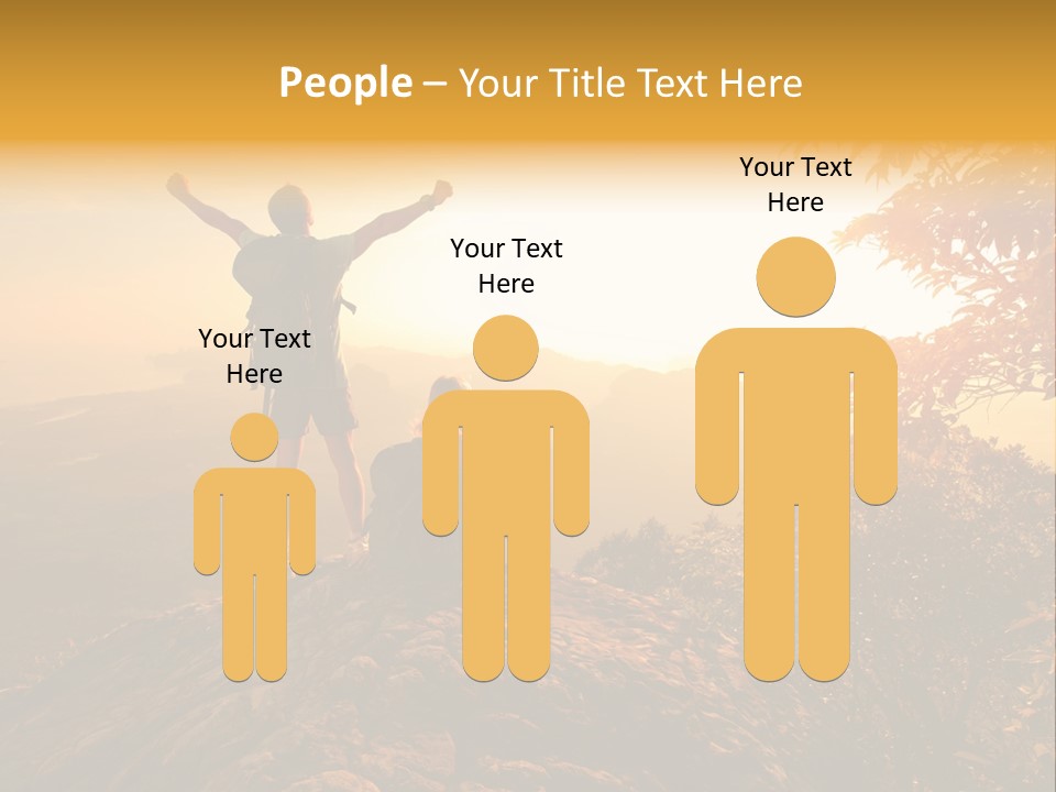 A Man And A Woman Sitting On Top Of A Mountain PowerPoint Template