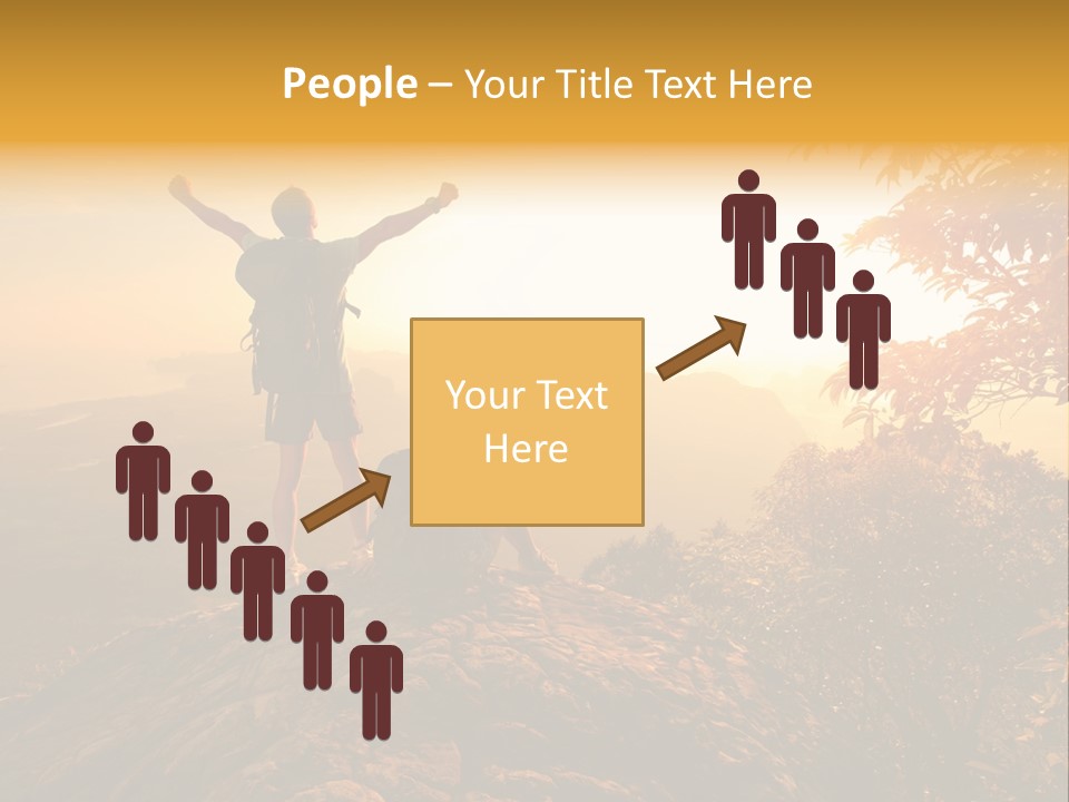 A Man And A Woman Sitting On Top Of A Mountain PowerPoint Template