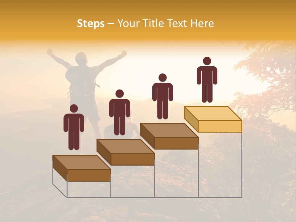 A Man And A Woman Sitting On Top Of A Mountain PowerPoint Template