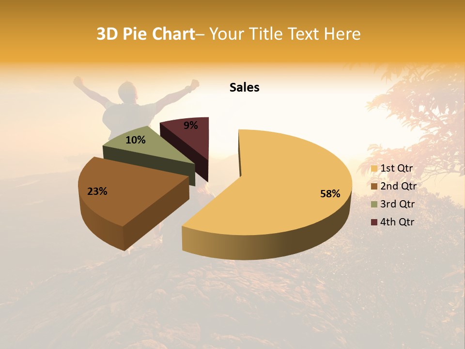A Man And A Woman Sitting On Top Of A Mountain PowerPoint Template