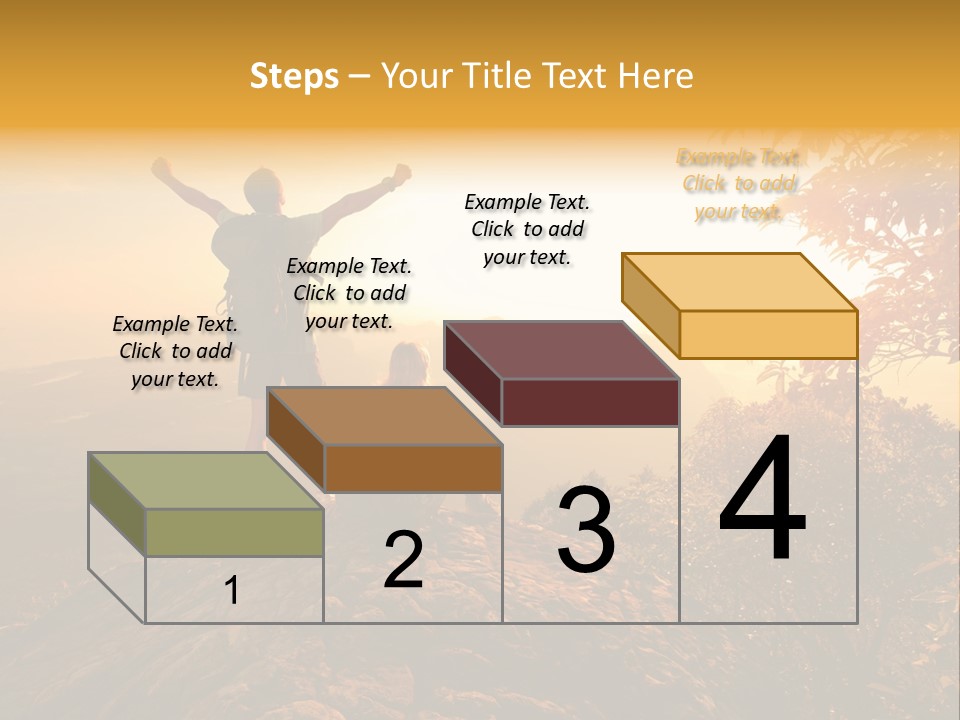 A Man And A Woman Sitting On Top Of A Mountain PowerPoint Template