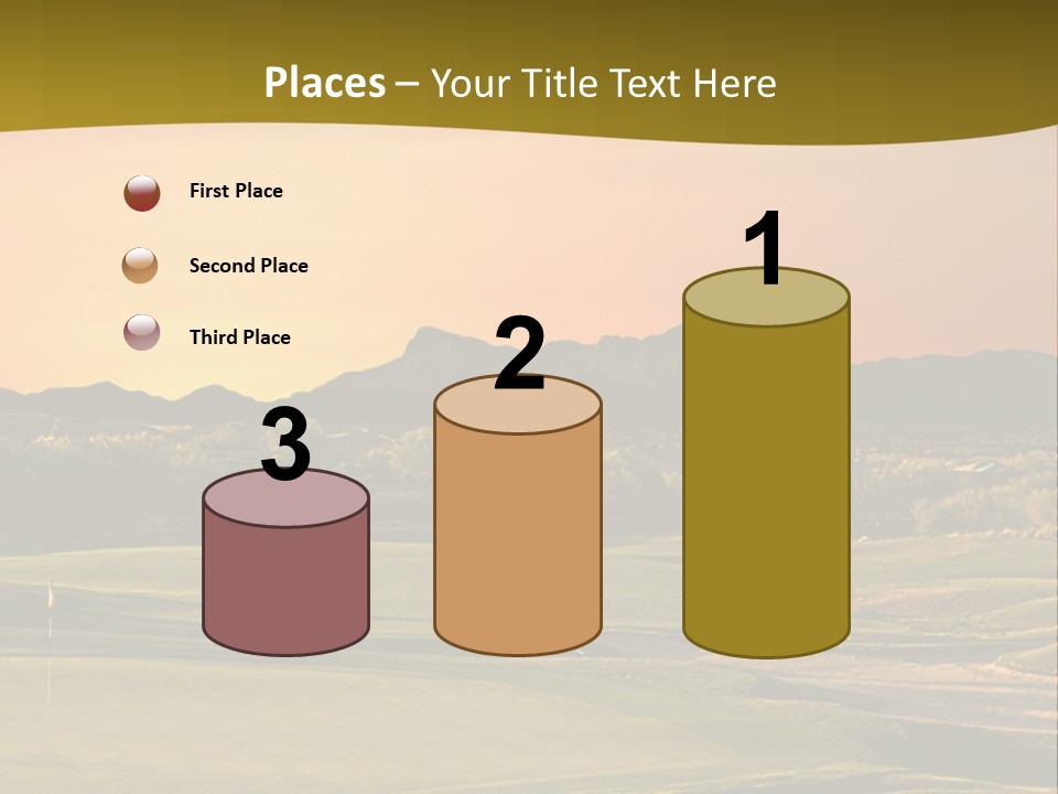 A Golf Course With A Sunset In The Background PowerPoint Template