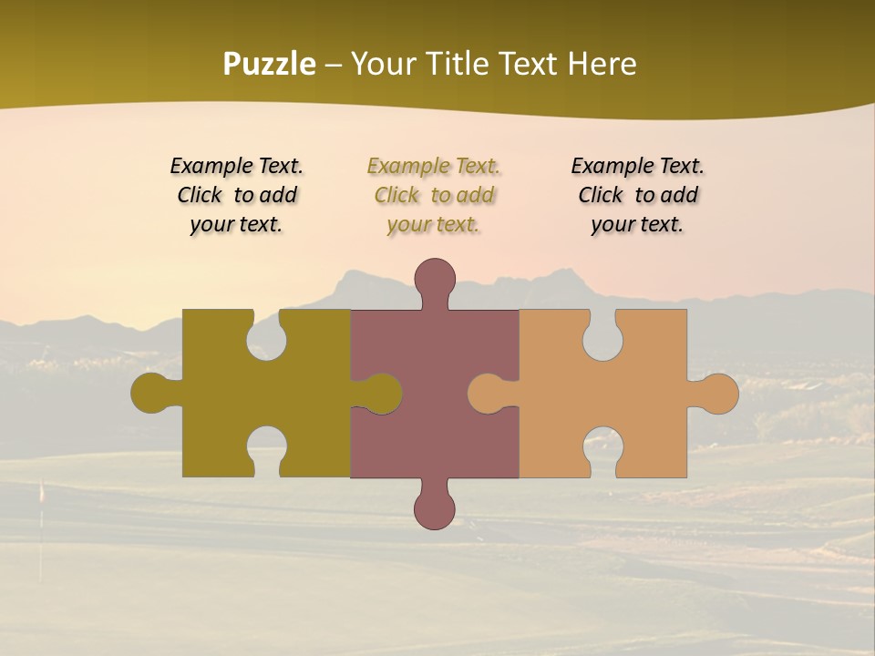 A Golf Course With A Sunset In The Background PowerPoint Template