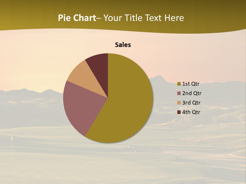 A Golf Course With A Sunset In The Background PowerPoint Template