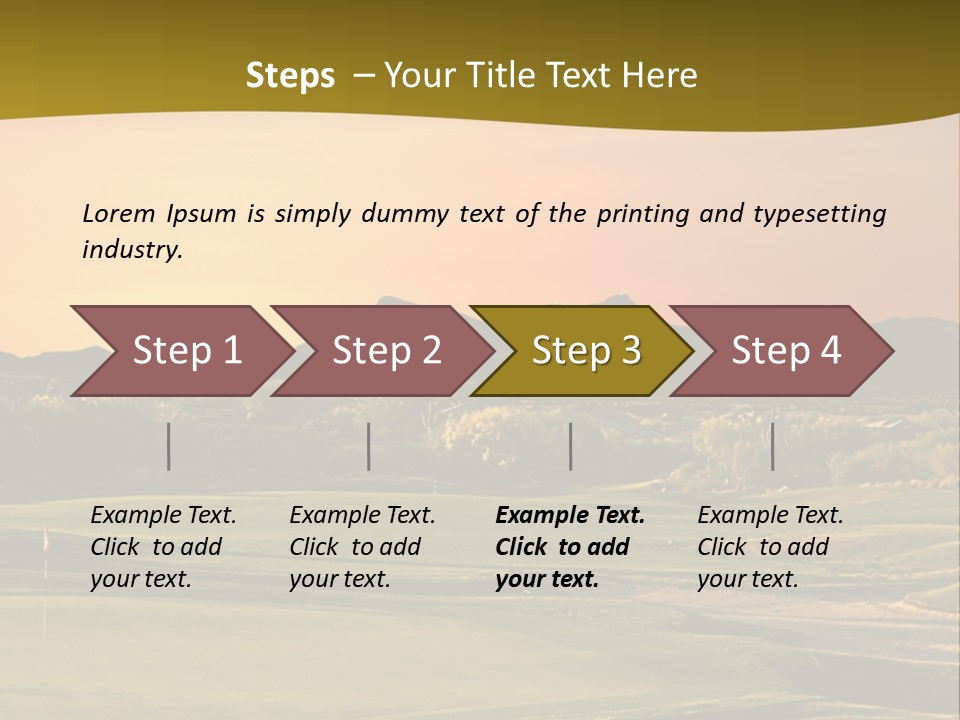 A Golf Course With A Sunset In The Background PowerPoint Template