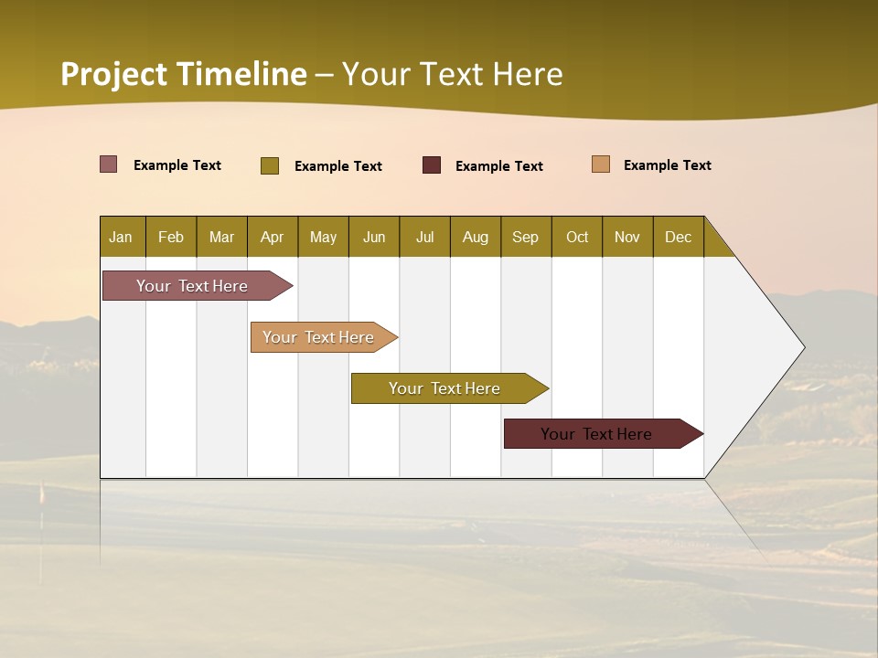 A Golf Course With A Sunset In The Background PowerPoint Template