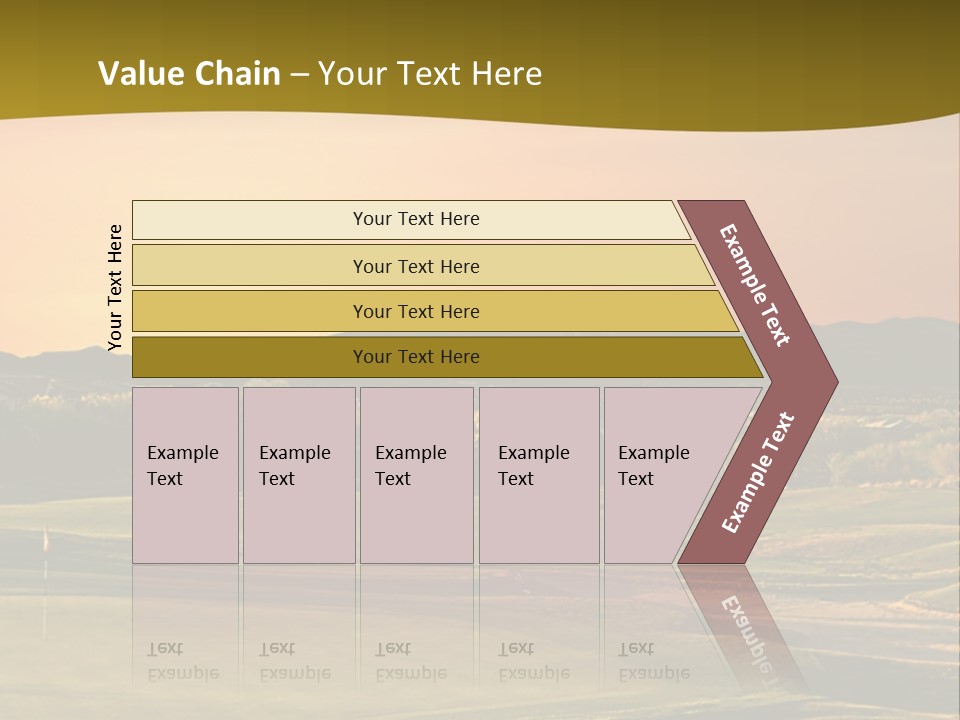 A Golf Course With A Sunset In The Background PowerPoint Template