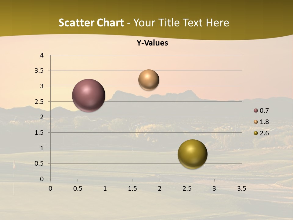 A Golf Course With A Sunset In The Background PowerPoint Template