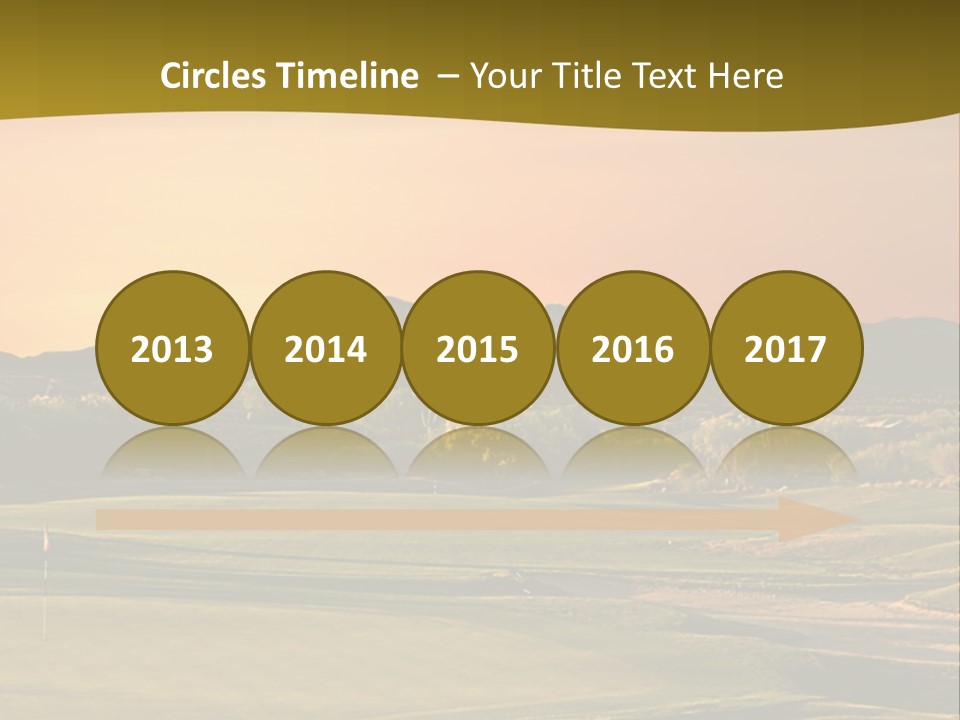 A Golf Course With A Sunset In The Background PowerPoint Template