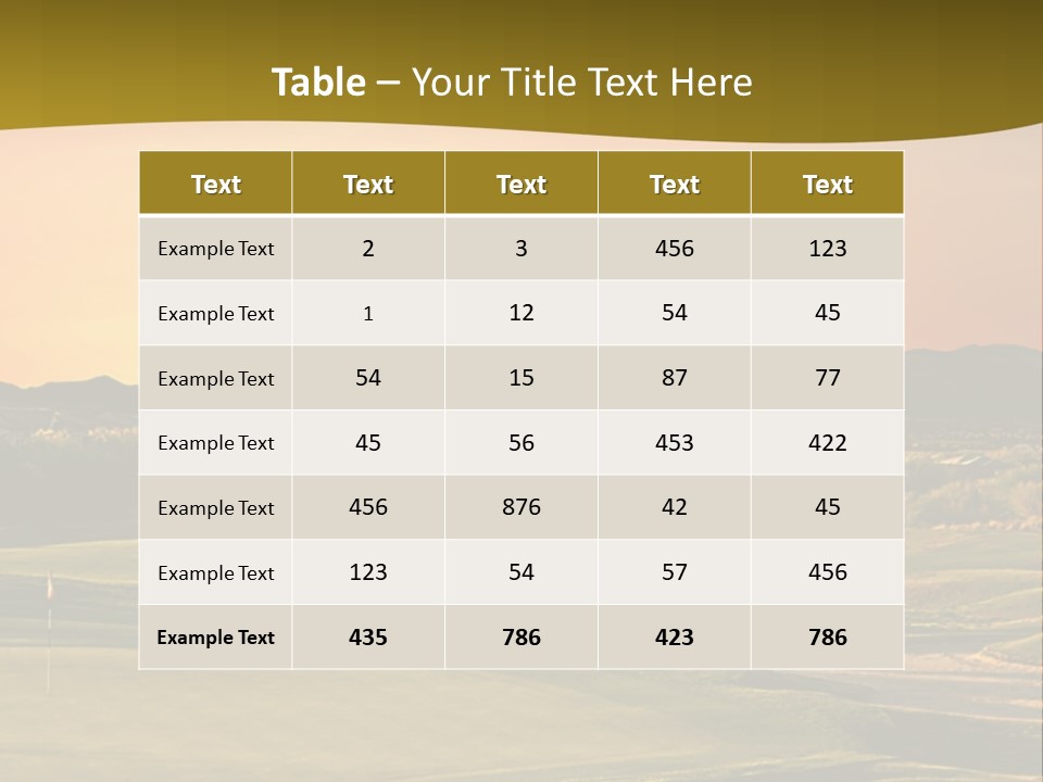 A Golf Course With A Sunset In The Background PowerPoint Template