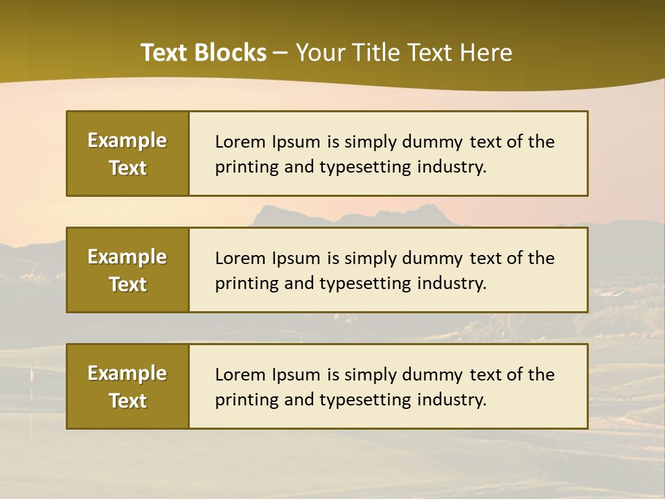 A Golf Course With A Sunset In The Background PowerPoint Template