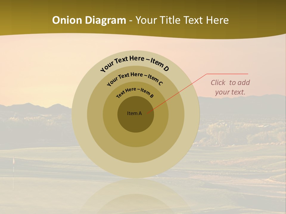 A Golf Course With A Sunset In The Background PowerPoint Template