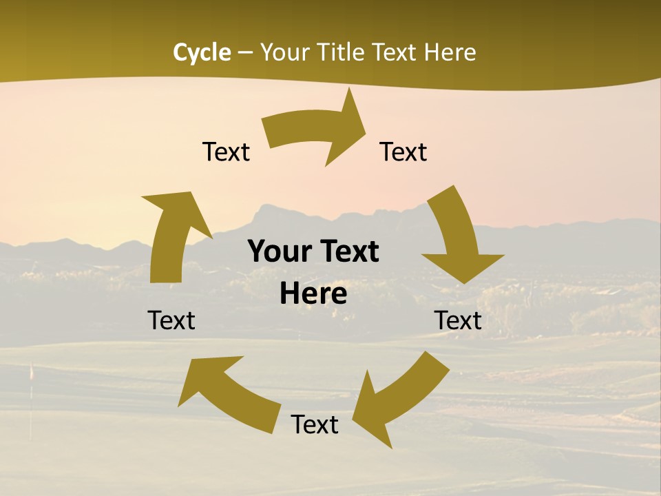 A Golf Course With A Sunset In The Background PowerPoint Template
