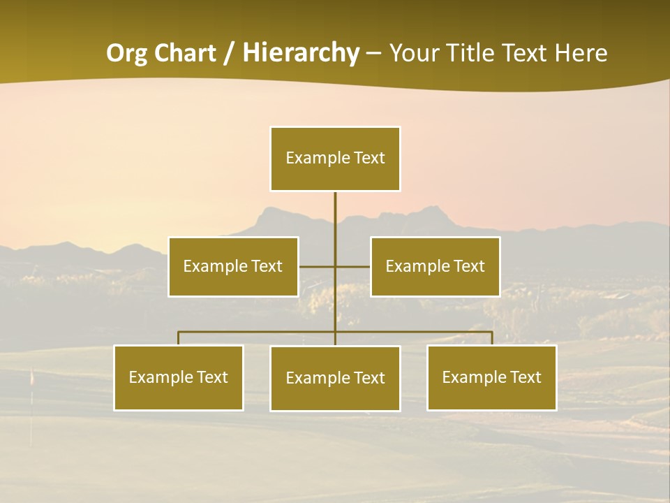 A Golf Course With A Sunset In The Background PowerPoint Template