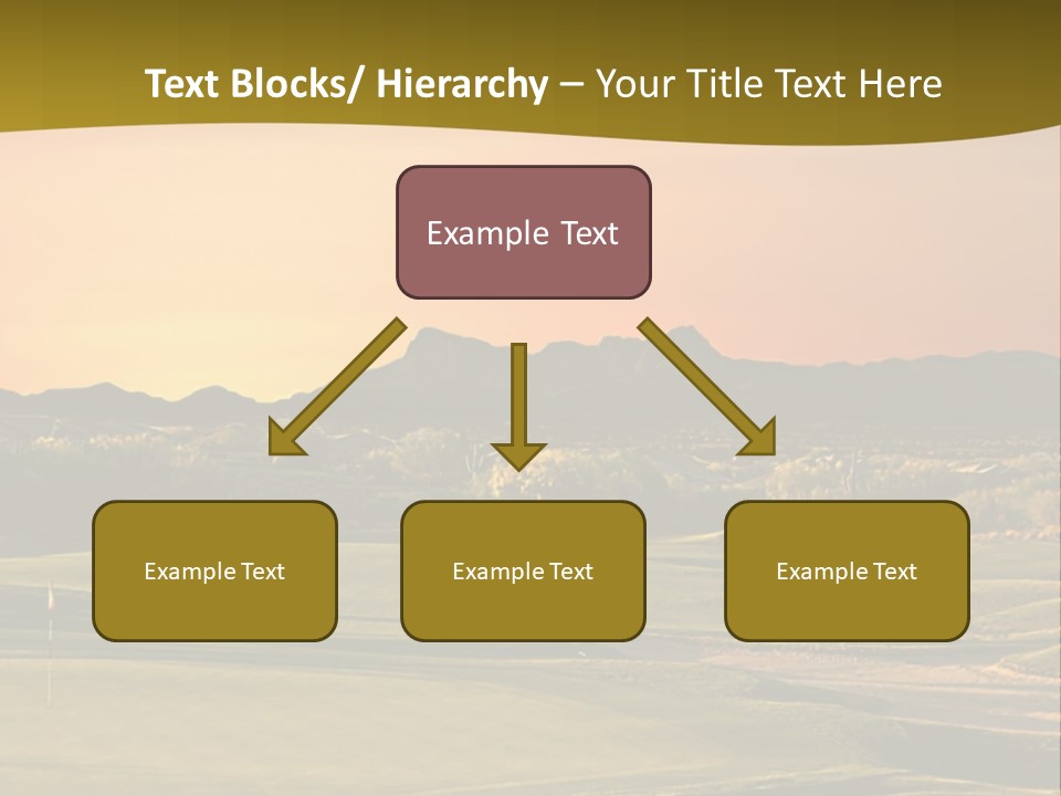 A Golf Course With A Sunset In The Background PowerPoint Template