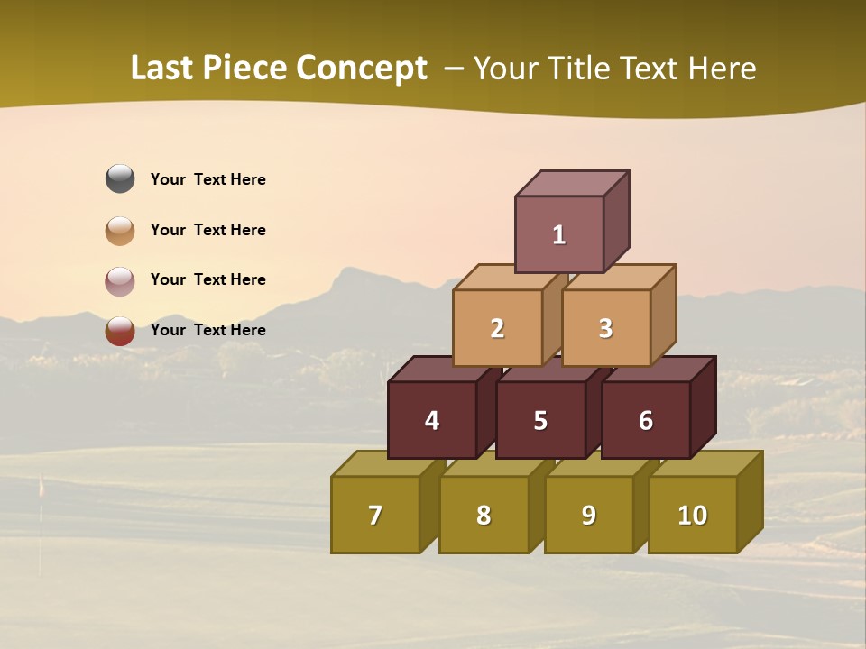 A Golf Course With A Sunset In The Background PowerPoint Template