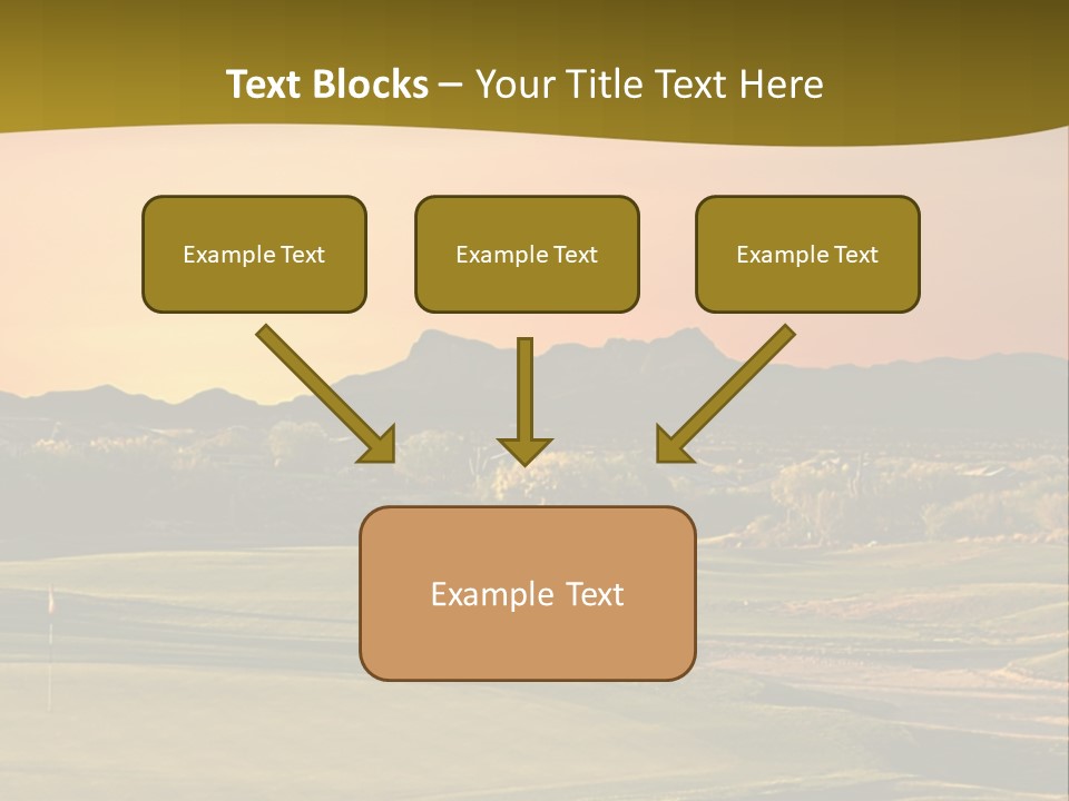 A Golf Course With A Sunset In The Background PowerPoint Template