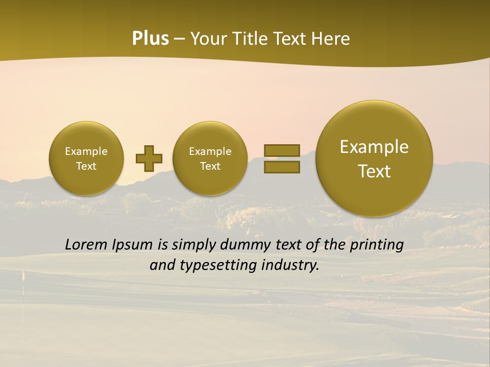A Golf Course With A Sunset In The Background PowerPoint Template