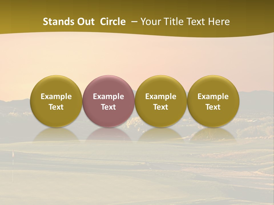 A Golf Course With A Sunset In The Background PowerPoint Template