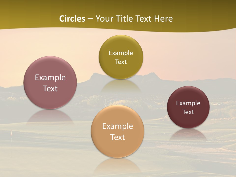 A Golf Course With A Sunset In The Background PowerPoint Template