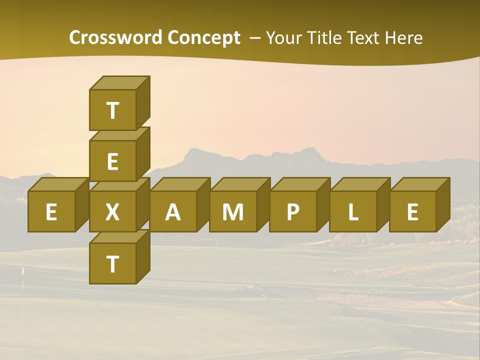 A Golf Course With A Sunset In The Background PowerPoint Template