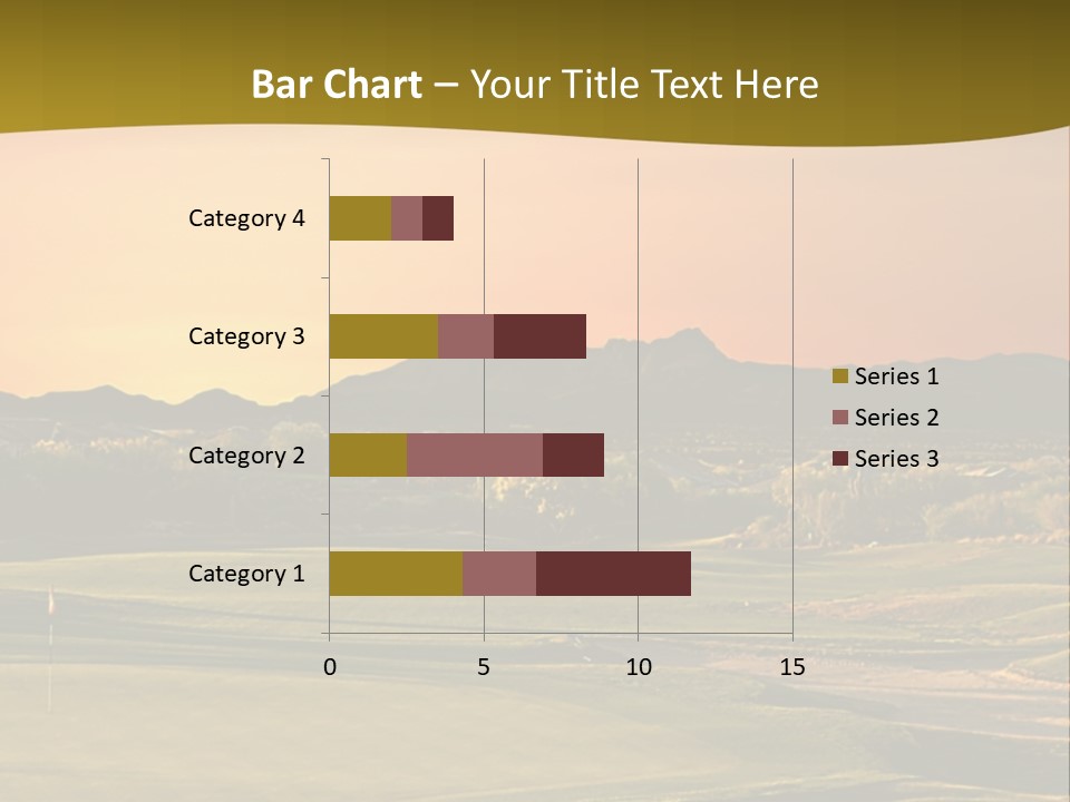 A Golf Course With A Sunset In The Background PowerPoint Template