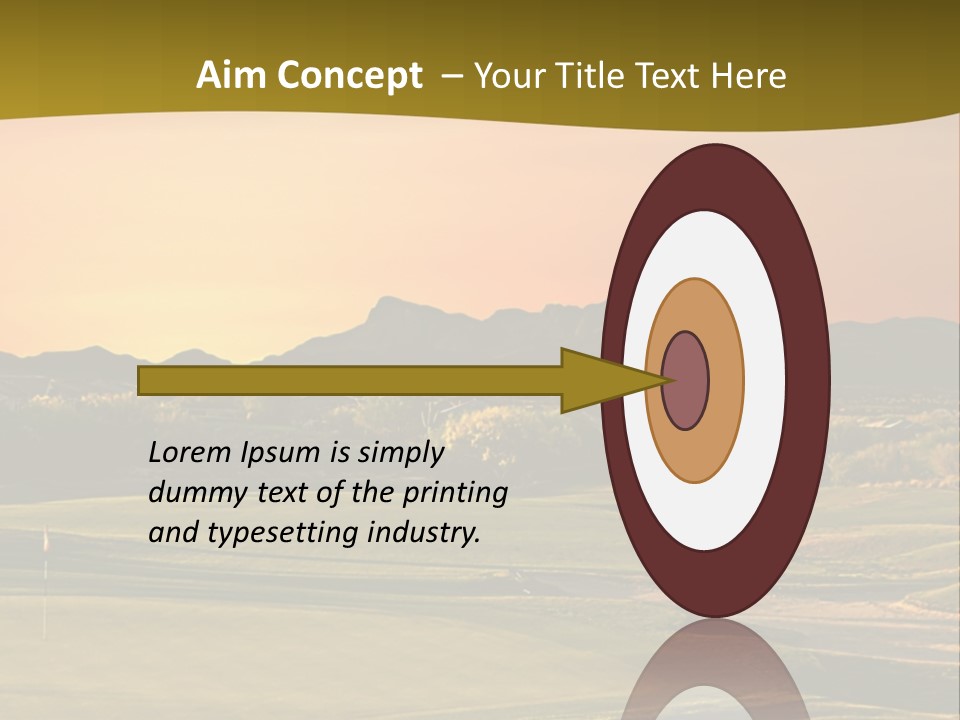 A Golf Course With A Sunset In The Background PowerPoint Template